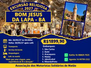 Excursão Religiosa 2027: Bom Jesus da Lapa – BA