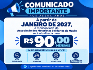 Comunicado importante aos associados da Associação dos Motoritas de Matão/SP